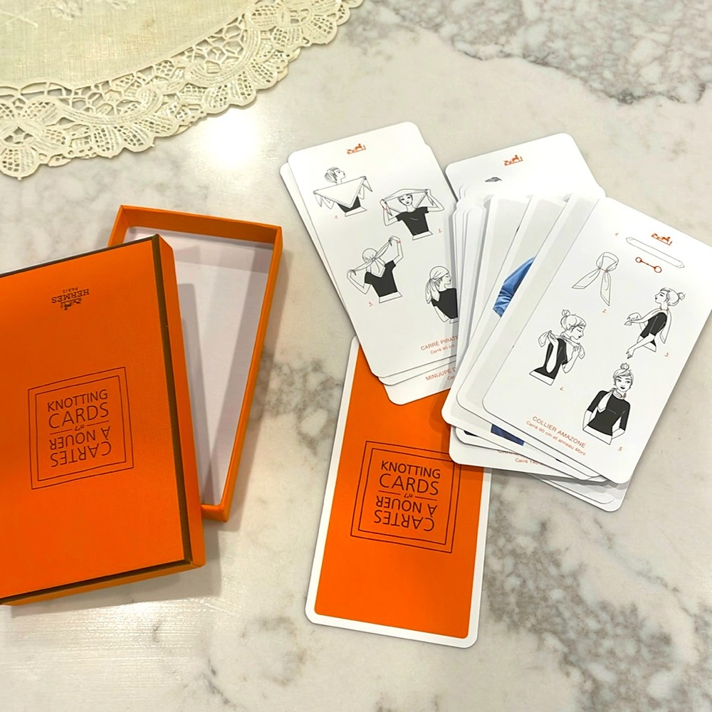 Hermès knotting cards Cards Set in Orange Box